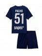 Billige Paris Saint-Germain Willian Pacho #51 Hjemmedraktsett Barn 2025-26 Kortermet (+ Korte bukser)